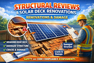 perform structural reviews for solar decks renovations and damage