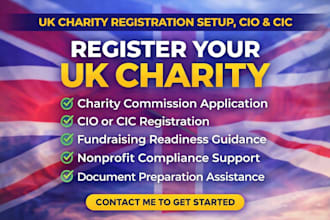 register your UK charity with charity commission, cio or cic setup