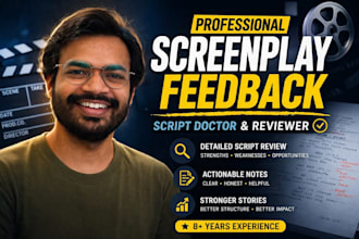 review your screenplay and provide professional script feedback