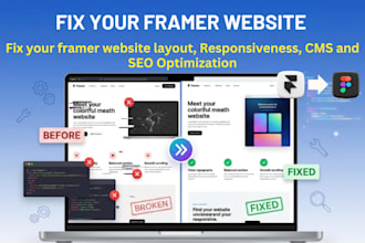 fix framer website bugs redesign framer website edit framer template framer cms