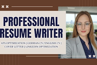 write ats german or english cv, resume lebenslauf, cover letter and linkedin