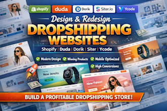 design shopify duda dorik siter io dropshipping  website redesign ycode  store
