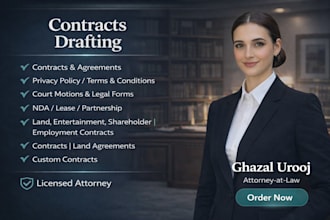 draft contract, agreement, and legal documents as paralegal