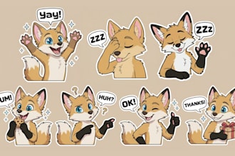 design furry telegram stickers, nsfw stickers, fursona emotes, discord pack