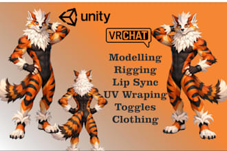 design 3d custom vr chat avatar, furry avatar, nsfw for gaming and streaming