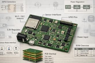 design iot pcb for esp32 wifi ble sensor nodes smart devices and embedded system