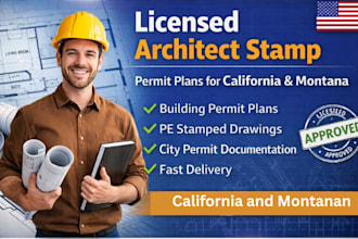 provide licensed architect stamp in califonia and montana