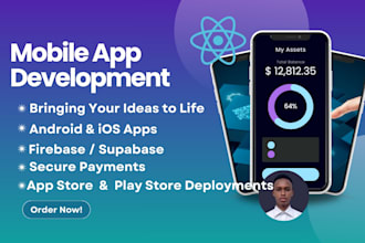 develop react native expo android ios mobile app ai features, stripe integration