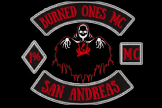 design custom mc kutte biker patch logo for motorcycle club vest
