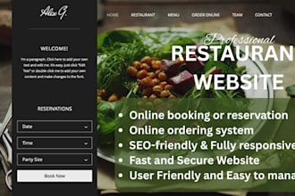 design restaurant website with online food ordering system and reservation