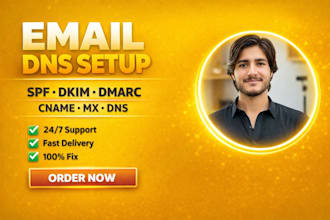 setup or fix spf, dkim, dmarc, cname, mx and dns record