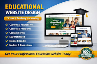 design a professional educational website for school or elearning website