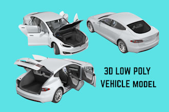 create low poly car and vehicle model game asset for game development