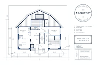 design and stamp barndominium floor plan and construction blueprint for permits