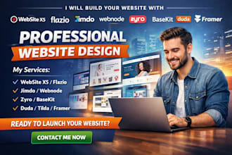 build website using website x5 flazio jimdo webnode zyro basekit duda or tilda