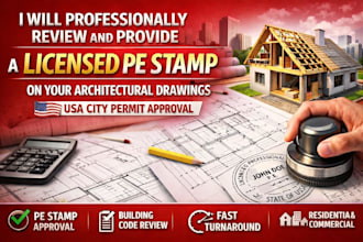 review and provide a licensed pe stamp on your architectural permit drawing
