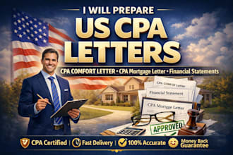 audit financial US CPA comfort letter CPA income verification, letter CPA letter