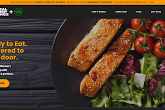 design meal prep shopify store meal plan food delivery website catering website