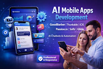 develop ai mobile app on goodbarber thunkable ios app passion io softr glide ai