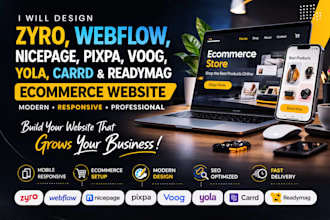 design zyro webflow nicepage pixpa voog yola carrd readymag ecommerce website