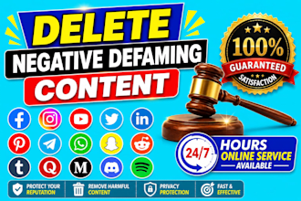 remove,delete negative defamatory posts on facebook,instagram,tiktok,google dmca