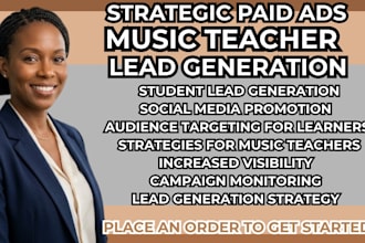 music teacher leads music school promotion music lesson marketing music tutor ad
