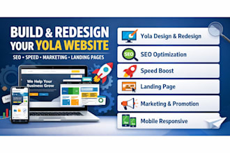 build yola website redesign SEO speed optimization and landing page