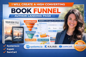 create a high converting book funnel or author landing page with systeme io kaja