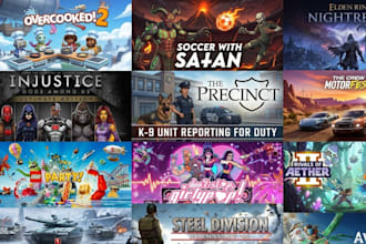 design steam capsule art video game poster steam store game art, game banner
