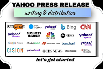 write and distribute press release yahoo finance and PR networks