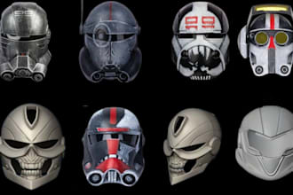 model 3d cosplay helmets, masks and armor props