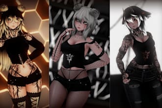 create a custom vrchat avatar, anime or furry 3d character