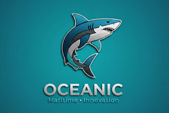 make a killer shark mascot logo design with business