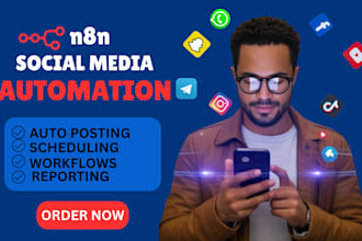build n8n automation, ai agent, n8n social media