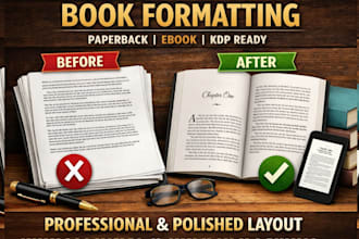 paperback formatting, book layout design, ebook formatting, text formatting