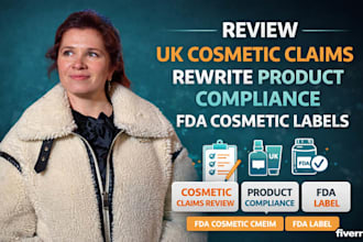 review UK cosmetic claims, product fda compliance rewriting, skincare labels