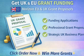 write UK horizon eu funding applications, grant proposal UK business plan grant