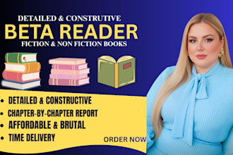beta read your fiction or nonfiction book with expert feedback