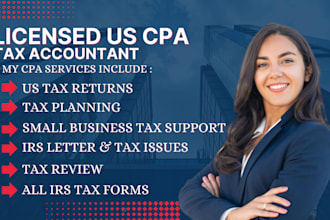 be CPA tax accountant for tax consulting, filing, planning, international tax