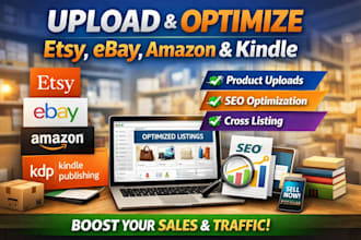 do etsy ebay amazon kindle products upload seo cross listing template  sales