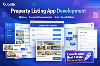 develop property listing app with listing, document management, search filter