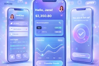 neumorphism glassmorphism mobile app UX UI figma design