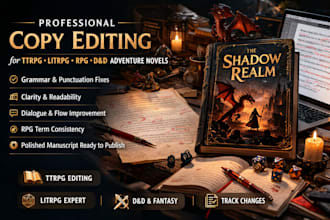 copy edit ttrpg dnd litrpg backstory campaign or dark fantasy dnd adventure