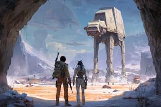 create star wars and sci fi illustration