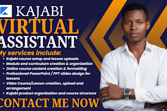 be kajabi virtual assistant, online course content, course website assistant