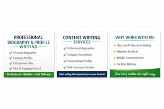 write a professional biography or company profile