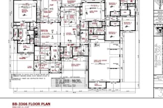 architectural floor plan, local permit building layout ca,il,nj,la stamp