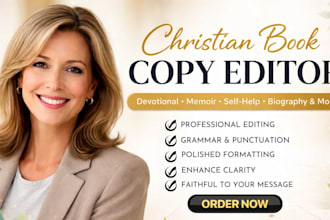 christian book copy editor format devotional memoir self help biography guide