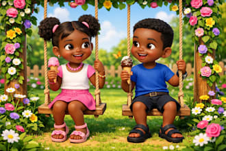 illustrate children story book , kids story book illustration