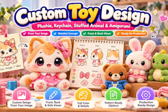 create custom plush toy designs and crochet stuffed animal patterns